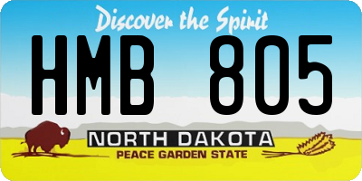 ND license plate HMB805