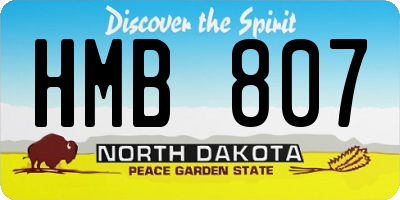 ND license plate HMB807