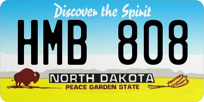 ND license plate HMB808