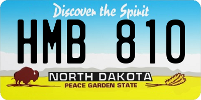 ND license plate HMB810