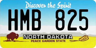 ND license plate HMB825