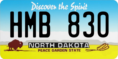 ND license plate HMB830
