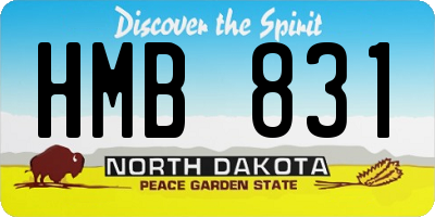 ND license plate HMB831