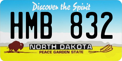 ND license plate HMB832