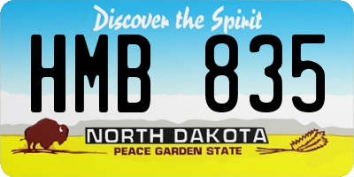 ND license plate HMB835