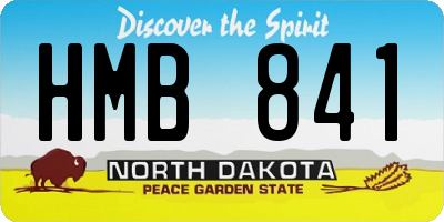 ND license plate HMB841