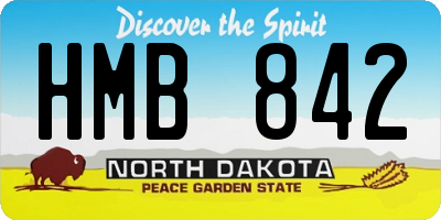 ND license plate HMB842