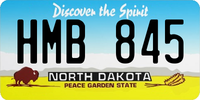 ND license plate HMB845