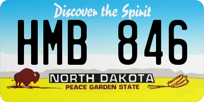 ND license plate HMB846