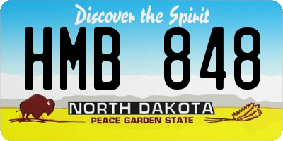 ND license plate HMB848