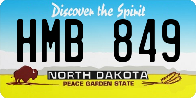 ND license plate HMB849