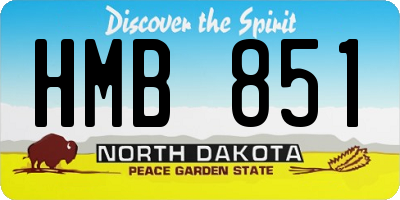 ND license plate HMB851