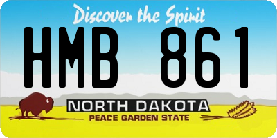 ND license plate HMB861
