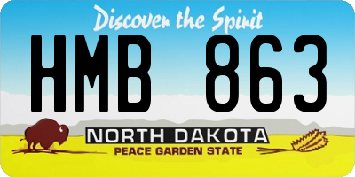 ND license plate HMB863