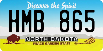 ND license plate HMB865