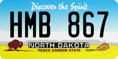 ND license plate HMB867