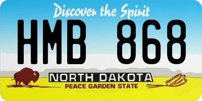 ND license plate HMB868