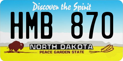 ND license plate HMB870