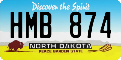 ND license plate HMB874