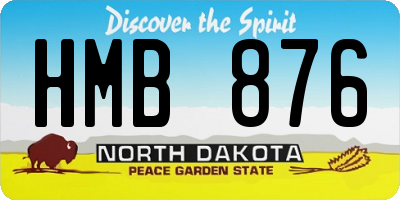 ND license plate HMB876