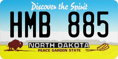 ND license plate HMB885