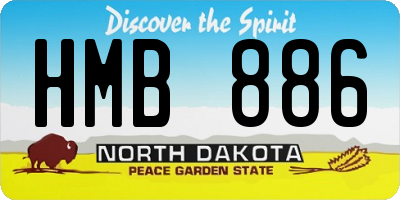 ND license plate HMB886