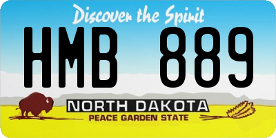 ND license plate HMB889