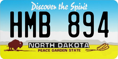 ND license plate HMB894