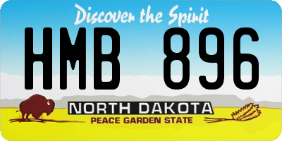 ND license plate HMB896