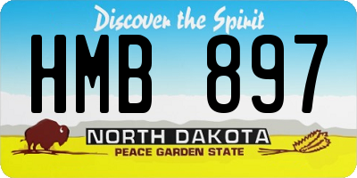 ND license plate HMB897