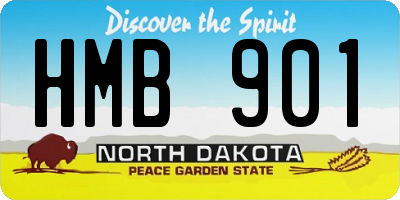 ND license plate HMB901
