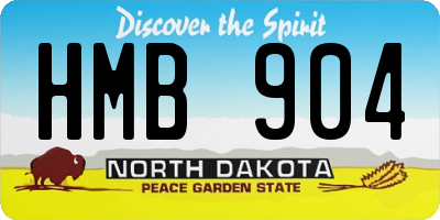 ND license plate HMB904