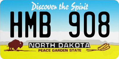 ND license plate HMB908