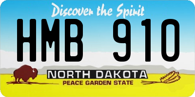 ND license plate HMB910