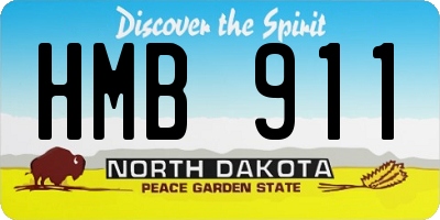 ND license plate HMB911
