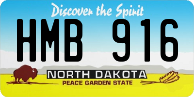 ND license plate HMB916
