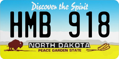 ND license plate HMB918