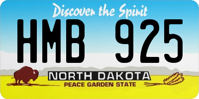 ND license plate HMB925