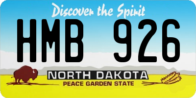 ND license plate HMB926