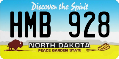 ND license plate HMB928