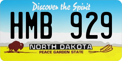 ND license plate HMB929
