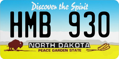 ND license plate HMB930
