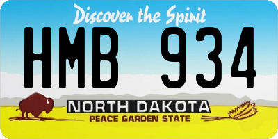 ND license plate HMB934