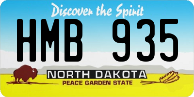 ND license plate HMB935