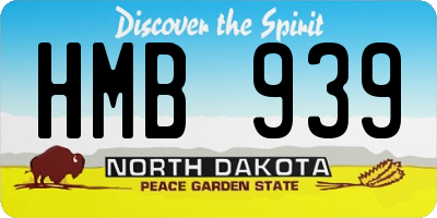 ND license plate HMB939