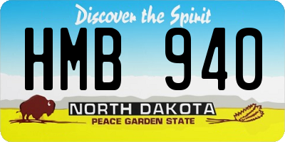 ND license plate HMB940