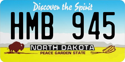 ND license plate HMB945