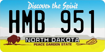 ND license plate HMB951