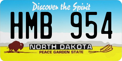 ND license plate HMB954