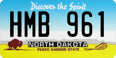 ND license plate HMB961